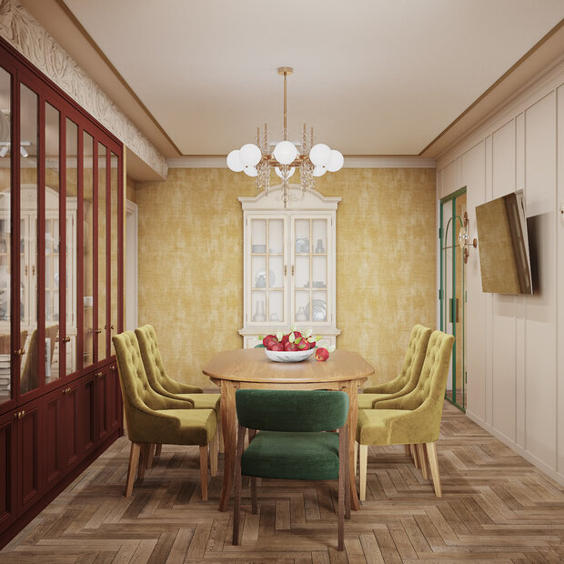 Фотография: Кухня и столовая в стиле Классический, Эклектика, Проект недели, Москва, 4 и больше, Более 90 метров, Ольга Долидзе – фото на INMYROOM
