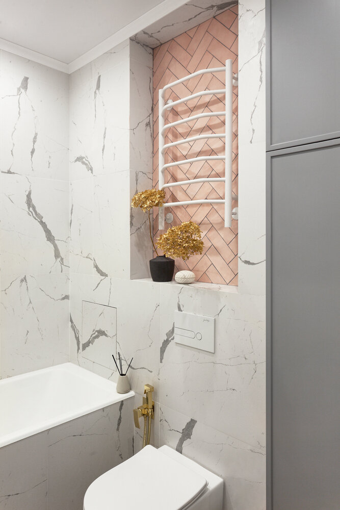 Фотография: Ванная в стиле Классический, Современный, Квартира, Проект недели, Санкт-Петербург, Монолитный дом, 2 комнаты, до 40 метров, 40-60 метров, Алена Матисова – фото на INMYROOM Фотография: Ванная в стиле Классический, Современный, Квартира, Проект недели, Санкт-Петербург, Монолитный дом, 2 комнаты, до 40 метров, 40-60 метров, Алена Матисова – фото на INMYROOM