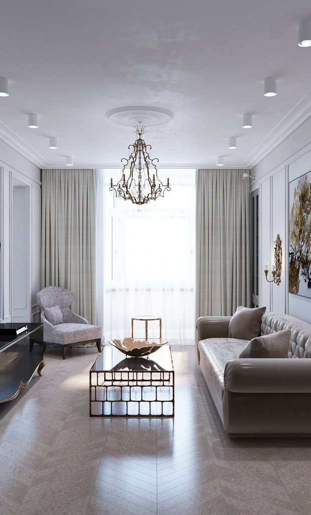 Фото из портфолио Квартира - современная классика 135 кв. Гостинная – фотографии дизайна интерьеров на INMYROOM
