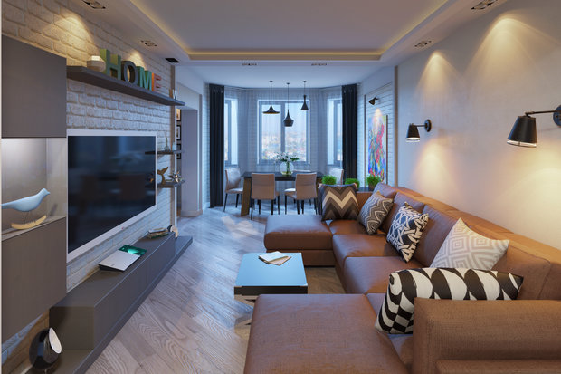 Фото из портфолио Современная квартира с мужским характером – фотографии дизайна интерьеров на INMYROOM