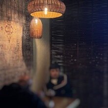 Интерьер офиса в восточном стиле с элементами джапанди