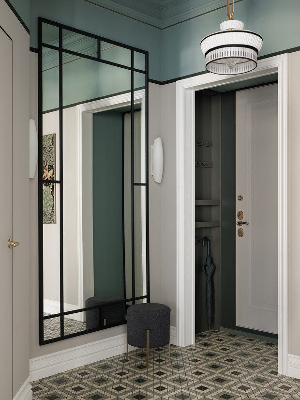 Фотография: Прихожая в стиле Классический, Современный, Квартира, Проект дня, Санкт-Петербург, Кирпичный дом, Более 90 метров, современный с элементами классики и роскоши, Наталия Шмидт – фото на INMYROOM