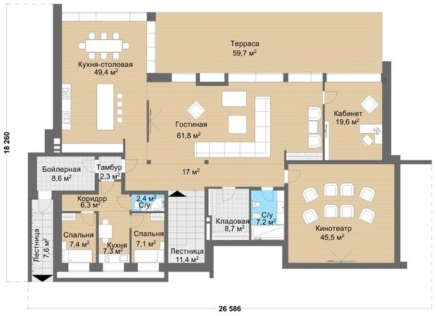 Фото из портфолио Бертани_611 м2 – фотографии дизайна интерьеров на INMYROOM