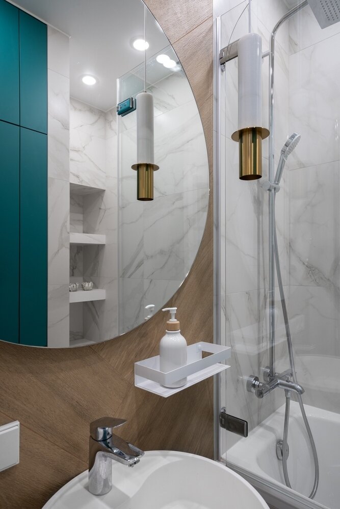Фотография: Ванная в стиле Современный, Квартира, Проект дня, Санкт-Петербург, 3 комнаты, 40-60 метров, VizDiz, Екатерина Лоскутова, Илона Ореховская – фото на INMYROOM Фотография: Ванная в стиле Современный, Квартира, Проект дня, Санкт-Петербург, 3 комнаты, 40-60 метров, VizDiz, Екатерина Лоскутова, Илона Ореховская – фото на INMYROOM