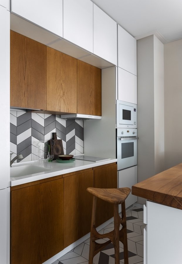 Фотография: Кухня и столовая в стиле Современный, Квартира, Проект недели, Москва, 2 комнаты, 40-60 метров, Дарья Цимбрикова – фото на INMYROOM