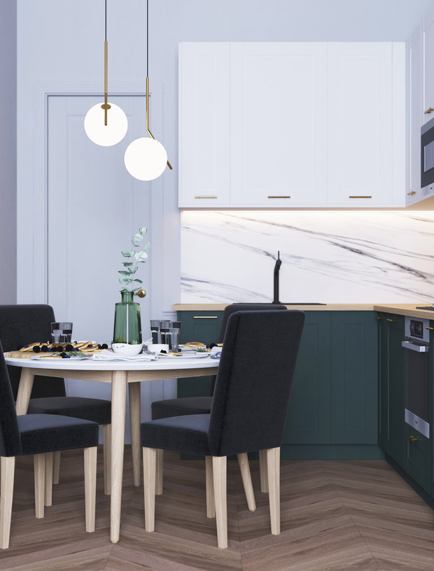 Фотография: Кухня и столовая в стиле Современный, Квартира, Проект недели, Санкт-Петербург, 2 комнаты, 40-60 метров, Bobo.space – фото на INMYROOM