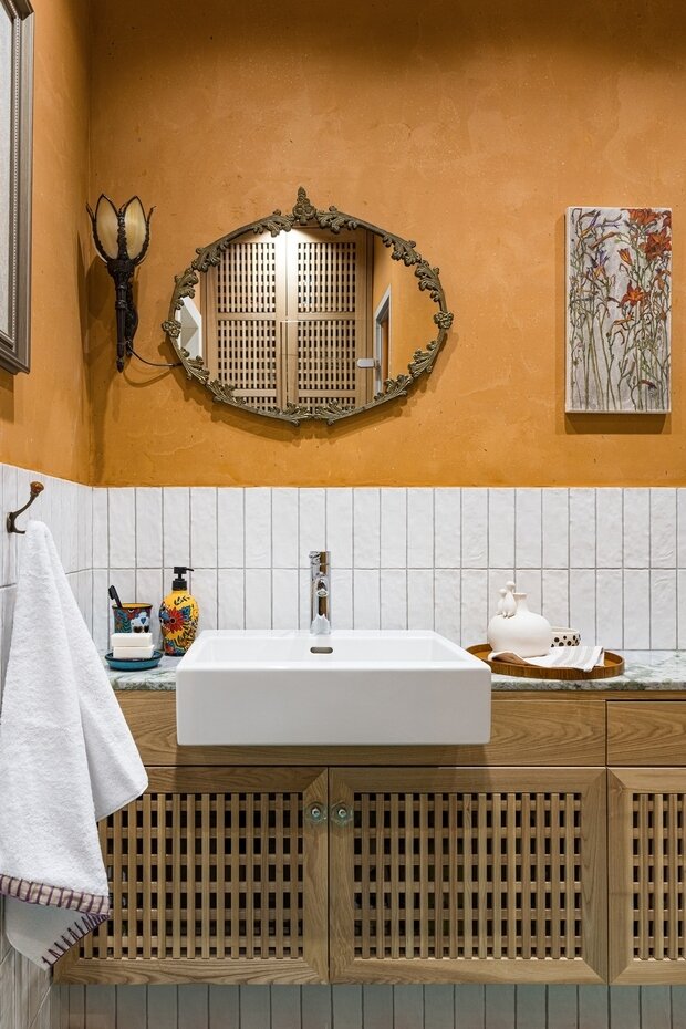 Фотография: Ванная в стиле Восточный, Эклектика, Винтажный, Квартира, Проект недели, Блочный дом, 3 комнаты, Более 90 метров, Уфа, Юлия Мусина, Александр Сафаров, PRSPKT Architects – фото на INMYROOM