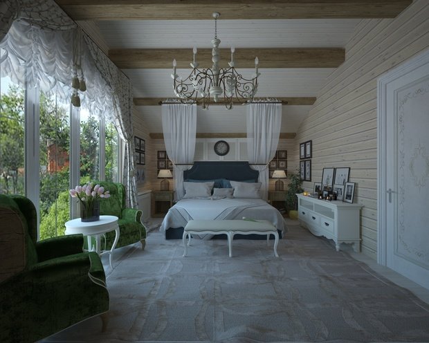 Фото из портфолио Сруб Прованс – фотографии дизайна интерьеров на INMYROOM