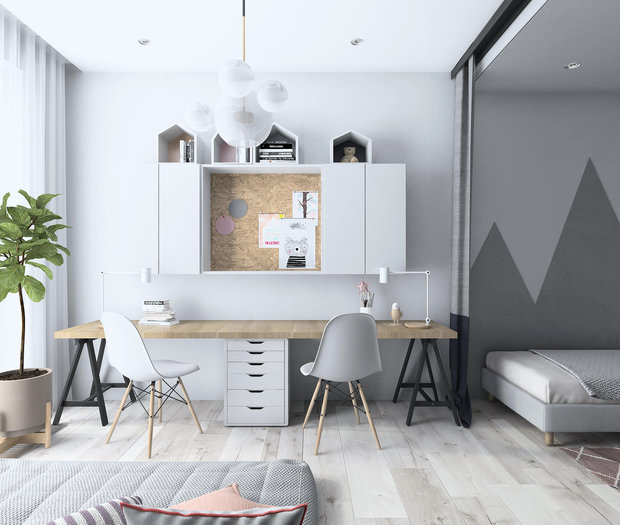 Фотография: Детская в стиле Скандинавский, Квартира, Проект недели, Балашиха, Монолитный дом, 4 и больше, Более 90 метров, Нина Шуберт – фото на INMYROOM