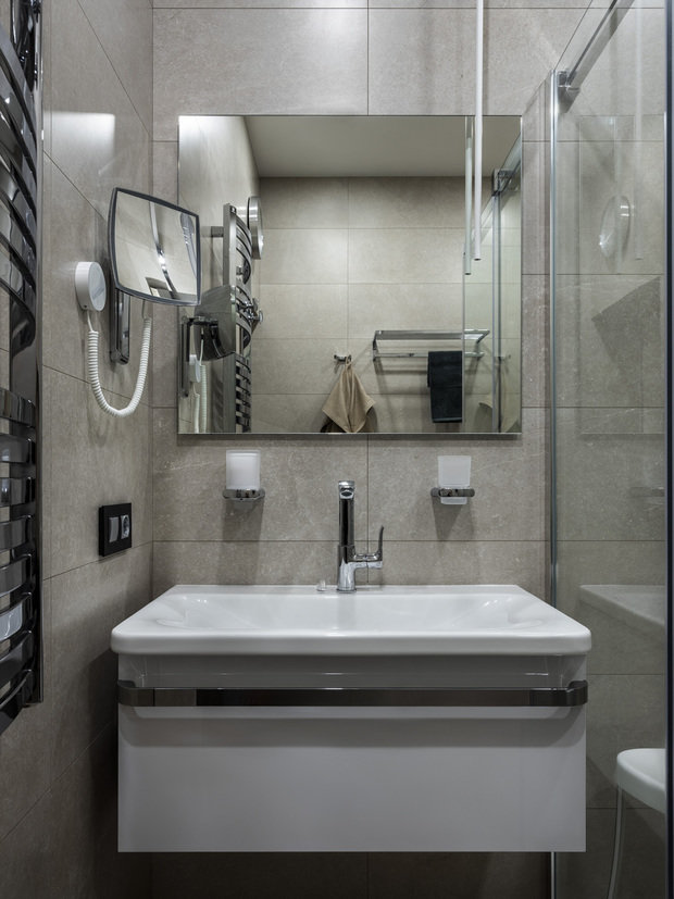 Фотография: Ванная в стиле Современный, Минимализм, Квартира, Проект недели, Москва, Оксана Цымбалова, 4 и больше, Более 90 метров – фото на INMYROOM