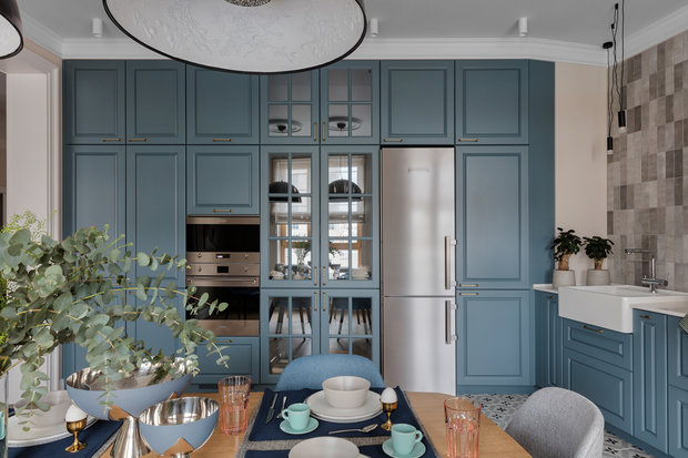 Фотография: Кухня и столовая в стиле Скандинавский, Современный, Квартира, Проект дня, Санкт-Петербург, 3 комнаты, Более 90 метров, Яна Грошева, Lampa Design Studio – фото на INMYROOM