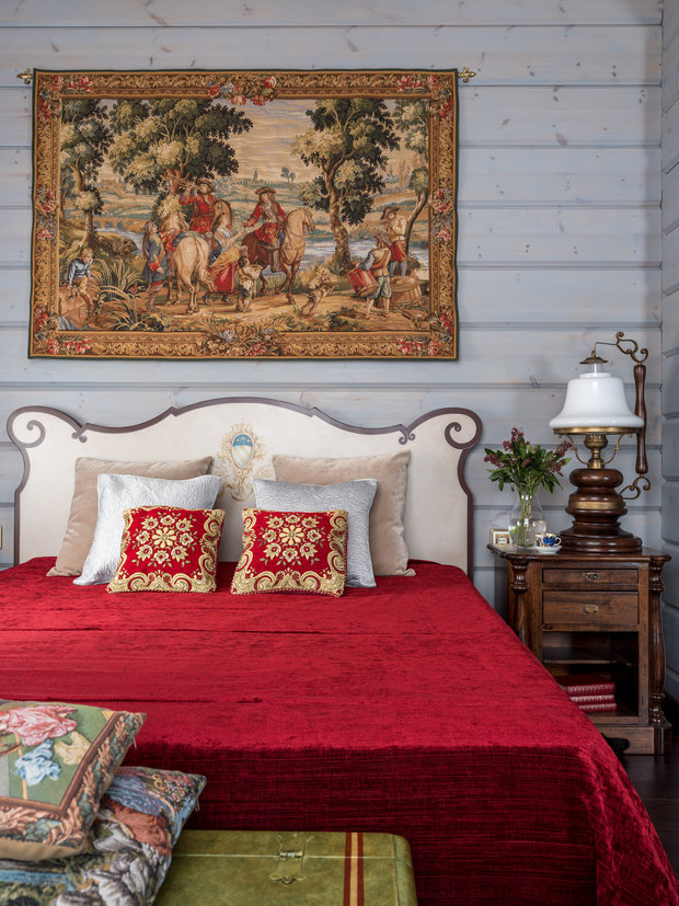 Фотография: Спальня в стиле Прованс и Кантри, Классический, Дом, Проект дня, Дом и дача, Евгений Кулибаба, дом из клееного бруса, 4 и больше, Более 90 метров, Тверская область, Наталья Васильева – фото на INMYROOM