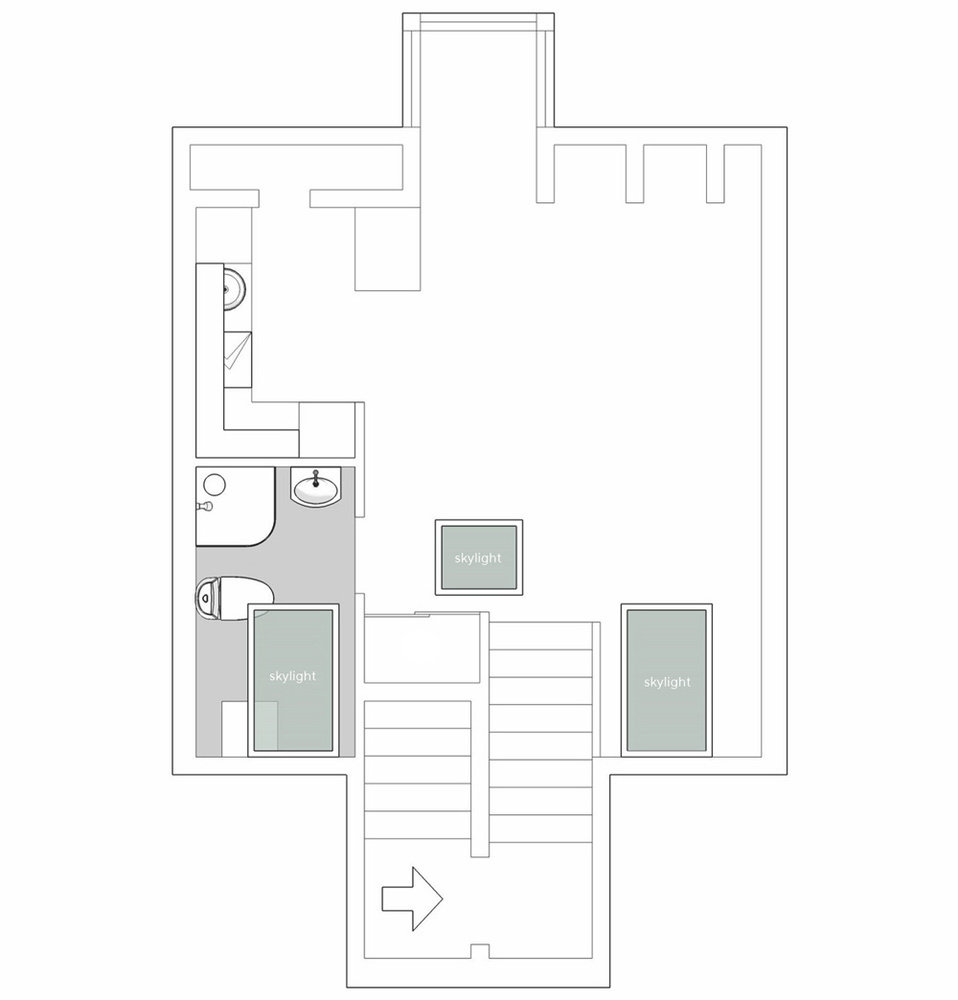 Фотография: Планировки в стиле , Скандинавский, Декор интерьера, Квартира, Студия, Белый, Бежевый, Серый, интерьер мансарды, до 40 метров, Эмма Фишер – фото на INMYROOM