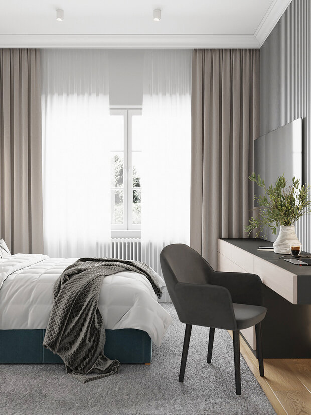 Фотография: Спальня в стиле Классический, Современный, Дом, Проект недели, Дом и дача, 4 и больше, Более 90 метров, Нижегородская область, Ольга Матренина – фото на INMYROOM