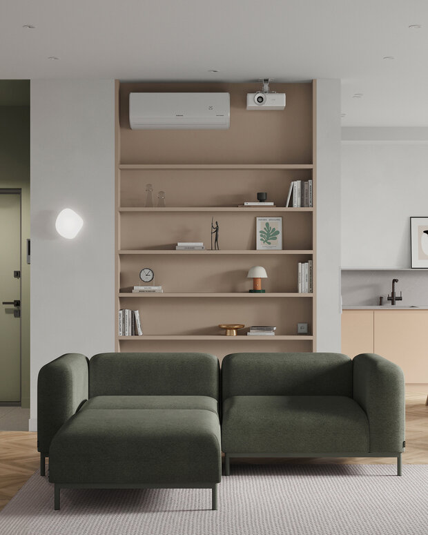 Фотография: Гостиная в стиле Современный, Минимализм, Квартира, Проект недели, Москва, Монолитный дом, 3 комнаты, Более 90 метров, AE Design, Екатерина Ткаченко, Алиса Сивякова – фото на INMYROOM