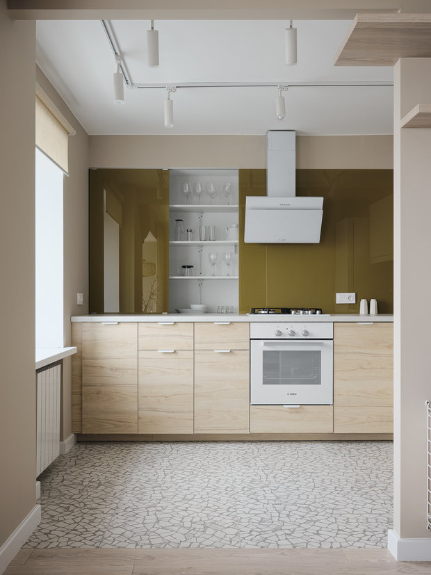 Фотография: Кухня и столовая в стиле Современный, Минимализм, Квартира, Проект недели, Санкт-Петербург, 2 комнаты, 40-60 метров, Livet architects – фото на INMYROOM