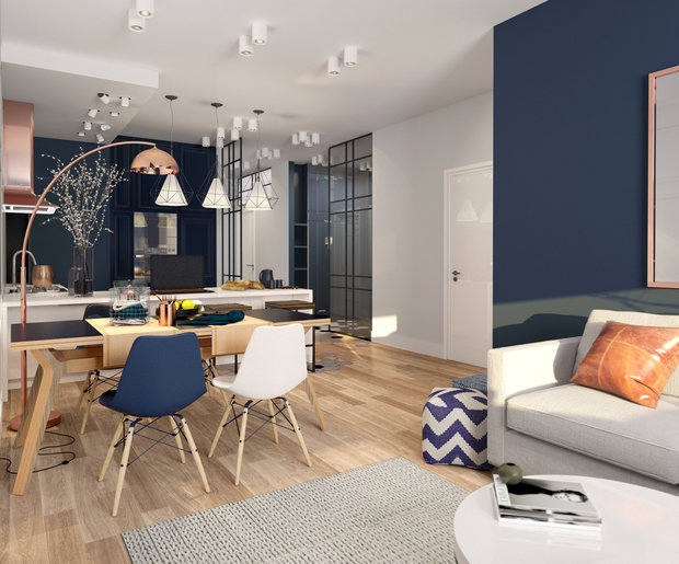 Фотография: Кухня и столовая в стиле Скандинавский, Квартира, Проект недели, Санкт-Петербург, 4 и больше, Более 90 метров, Монолитно-кирпичный, Маша Гудукина, ЖК «Коломяги Эко» – фото на INMYROOM