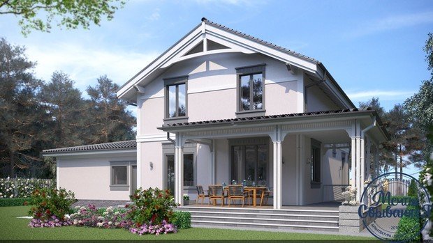 Фото из портфолио Двухэтажный коттедж с террасой – фотографии дизайна интерьеров на INMYROOM