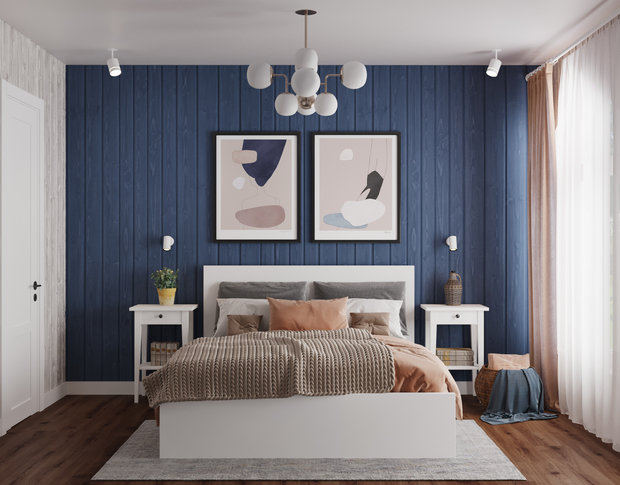 Фотография: Спальня в стиле Скандинавский, Дом, Проект недели, Дом и дача, Ленинградская область, 4 и больше, Более 90 метров, Анастасия Рамазанова – фото на INMYROOM
