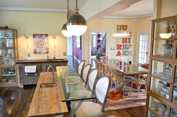 Фотография: Кухня и столовая в стиле Лофт, Современный, Дом, Дома и квартиры, Интерьеры звезд – фото на INMYROOM