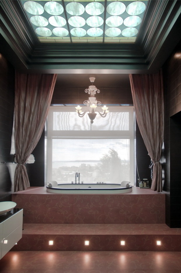 Визуализация интерьера ванной комнаты в классическом стиле