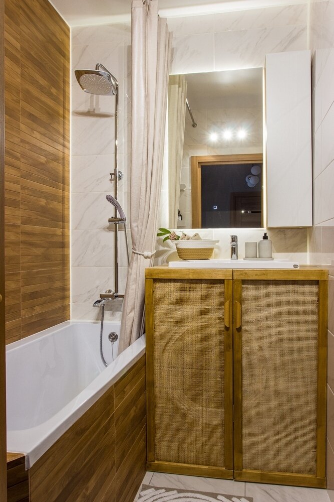 Фотография: Ванная в стиле Скандинавский, Современный, Минимализм, Квартира, Проект недели, Санкт-Петербург, 2 комнаты, 40-60 метров, Анна Посохова – фото на INMYROOM Фотография: Ванная в стиле Скандинавский, Современный, Минимализм, Квартира, Проект недели, Санкт-Петербург, 2 комнаты, 40-60 метров, Анна Посохова – фото на INMYROOM