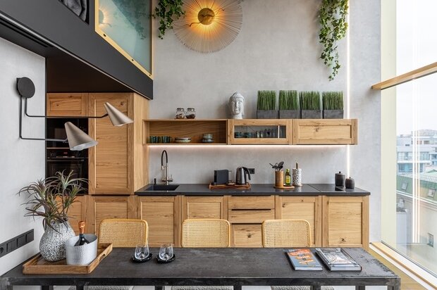 Фотография: Кухня и столовая в стиле Современный, Эко, Квартира, Проект недели, Москва, 2 комнаты, 40-60 метров, Studio36, Ольга Исаева – фото на INMYROOM