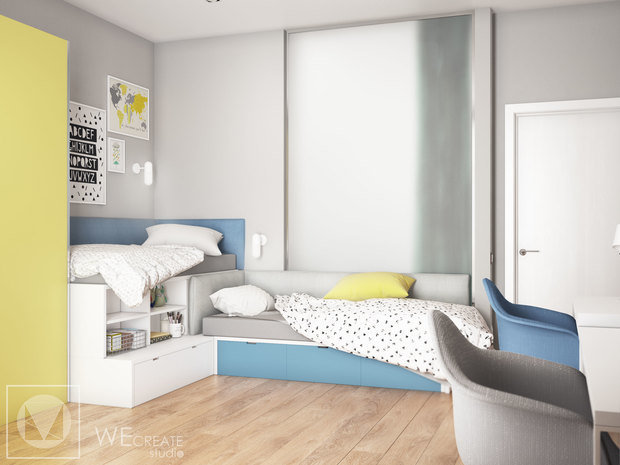 Фото из портфолио Светлая квартира с яркими акцентами – фотографии дизайна интерьеров на INMYROOM