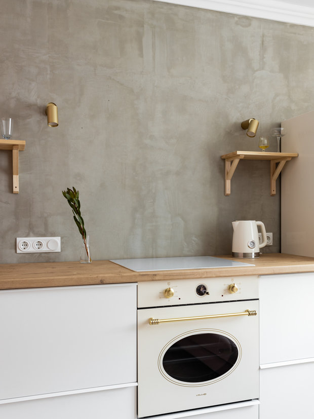 Фотография: Кухня и столовая в стиле Современный, Малогабаритная квартира, Квартира, Проект недели, Челябинск, 1 комната, до 40 метров, Екатерина Пашнина – фото на INMYROOM