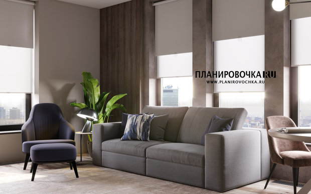 Фото из портфолио ЖК "Вандер Парк", Гостиная 13,8 м2 – фотографии дизайна интерьеров на INMYROOM