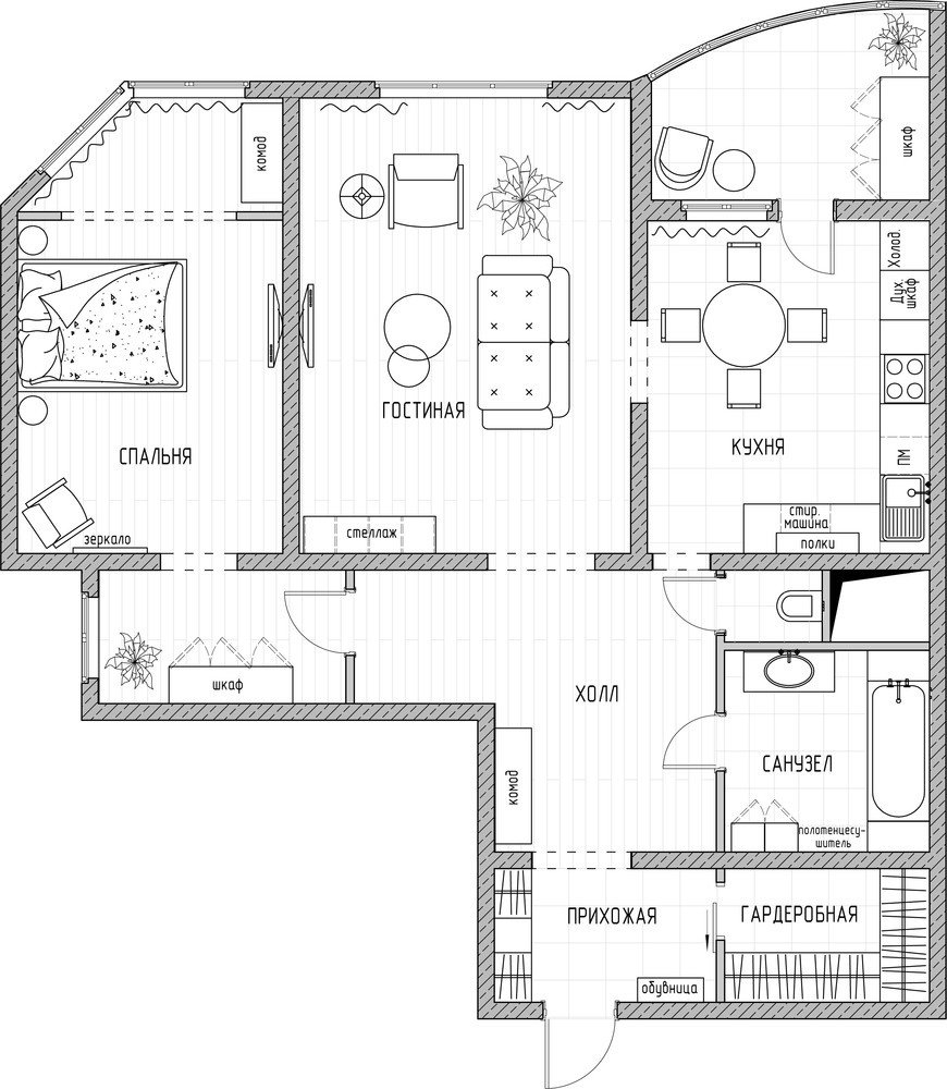 Фотография: Планировки в стиле , Квартира, Проект недели, Химки, Ольга Караяни, Екатерина Белякова, 2 комнаты, Более 90 метров, Монолитно-кирпичный, ЖК «Юбилейный» – фото на INMYROOM Фотография: Планировки в стиле , Квартира, Проект недели, Химки, Ольга Караяни, Екатерина Белякова, 2 комнаты, Более 90 метров, Монолитно-кирпичный, ЖК «Юбилейный» – фото на INMYROOM