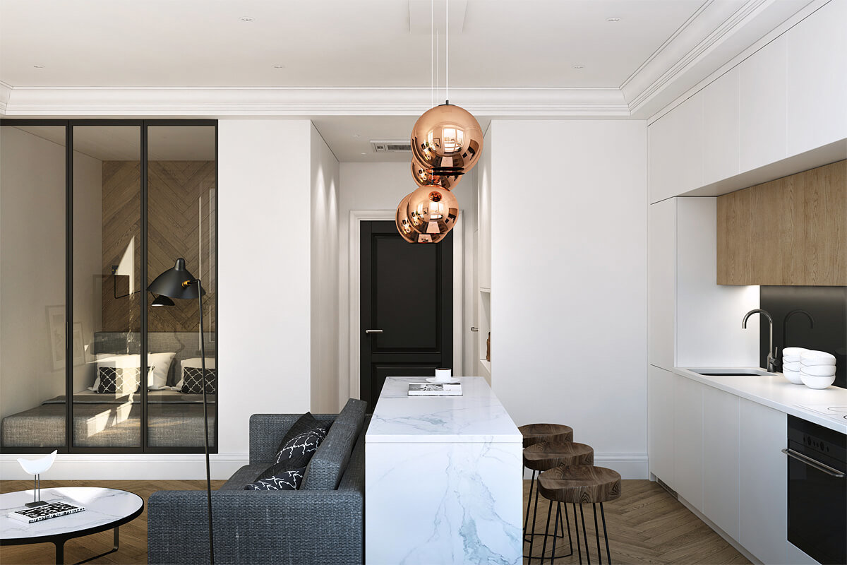 Фотография: Кухня и столовая в стиле Современный, Квартира, Проект недели, Geometrium, ЖК «Филиград» – фото на INMYROOM Фотография: Кухня и столовая в стиле Современный, Квартира, Проект недели, Geometrium, ЖК «Филиград» – фото на INMYROOM