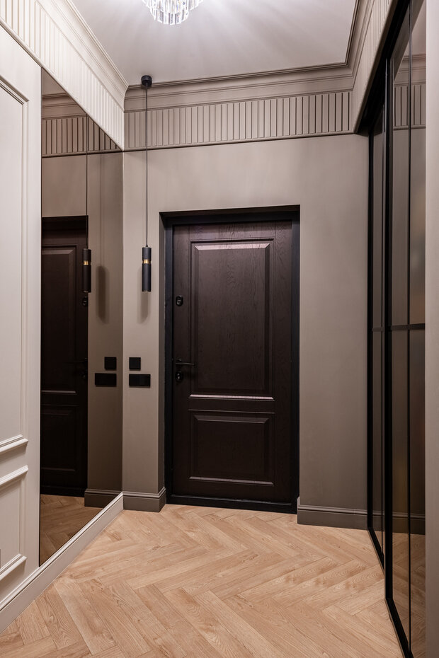 Фотография: Прихожая в стиле Классический, Современный, Квартира, Проект дня, 2 комнаты, 40-60 метров, Анна Жижайкина, современный с элементами неоклассики – фото на INMYROOM