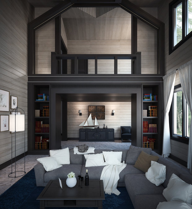 Фото из портфолио Интерьер двухуровневой гостиной / Interior living room – фотографии дизайна интерьеров на InMyRoom.ru