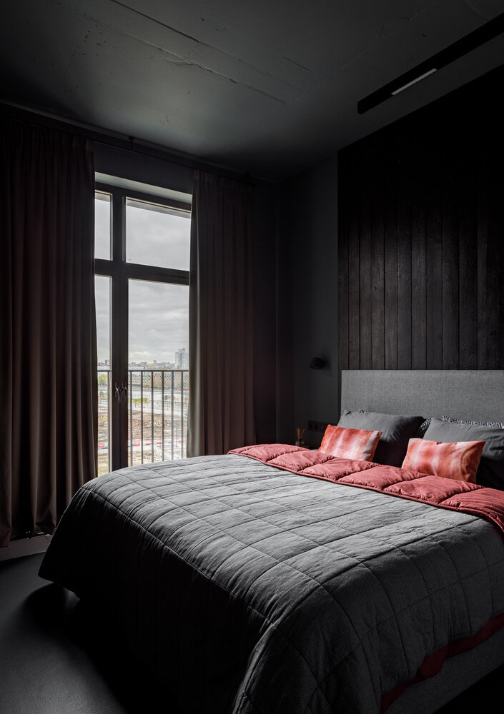 Фотография: Спальня в стиле Современный, Лофт, Квартира, Проект недели, Москва, Ирина Крашенинникова, Монолитный дом, 2 комнаты, 60-90 метров – фото на INMYROOM