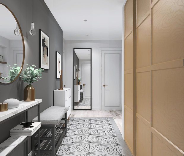 Фотография: Прихожая в стиле Скандинавский, Современный, Квартира, Проект недели, Балашиха, Монолитный дом, 4 и больше, Более 90 метров, Нина Шуберт – фото на INMYROOM