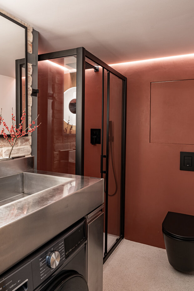 Фотография: Ванная в стиле Лофт, Современный, Эклектика, Малогабаритная квартира, Квартира, Студия, Проект дня, Санкт-Петербург, Сталинка, до 40 метров, современный с элементами лофта, Светлана Горянина – фото на INMYROOM