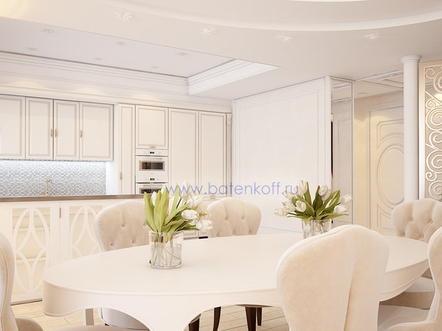 Фото из портфолио Дизайн проект кухни в современной классике в ЖК Тихвин от Батенькофф – фотографии дизайна интерьеров на InMyRoom.ru