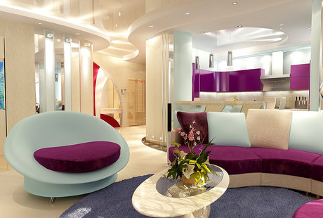 Гостиная-кухня в стиле модерн