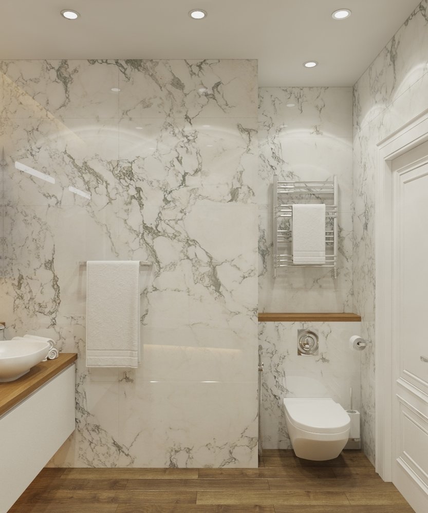 Фотография: Ванная в стиле Классический, Современный, Квартира, Проект недели, Сочи, Евгения Матвеенко, FlatsDesign, Монолитный дом, 3 комнаты, Более 90 метров – фото на INMYROOM