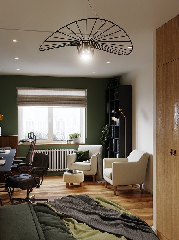 Фотография: Кабинет в стиле Современный, Квартира, Проект недели, Санкт-Петербург, 1 комната, 40-60 метров, Finterio – фото на INMYROOM