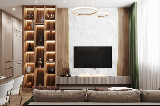 Фото из портфолио Квартира 73 кв. м. в современном стиле ЖК  Новочерёмушкинская 17 – фотографии дизайна интерьеров на INMYROOM