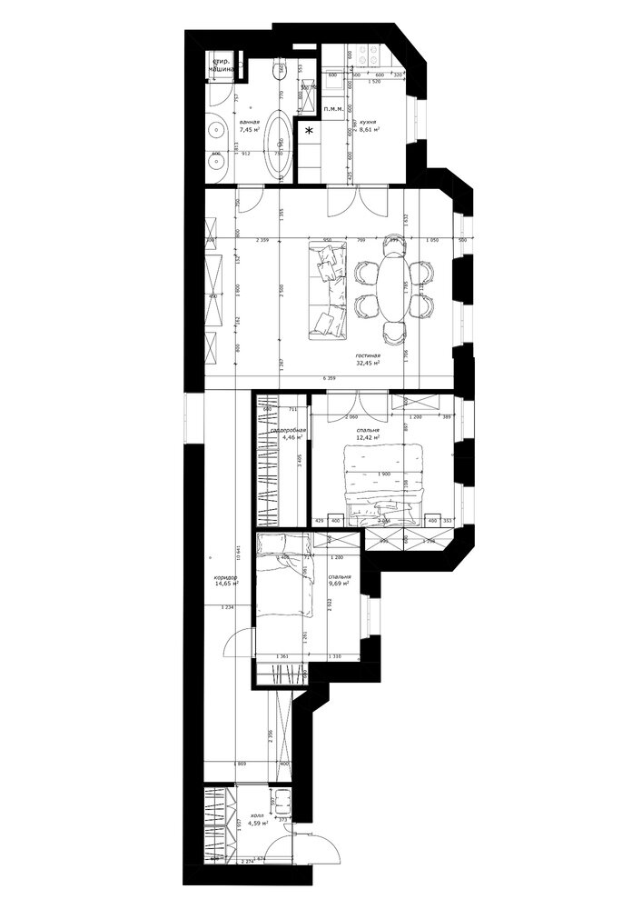 Фотография: Планировки в стиле , Классический, Эклектика, Квартира, Проект недели, Санкт-Петербург, 3 комнаты, Более 90 метров, Ольга Слугина – фото на INMYROOM