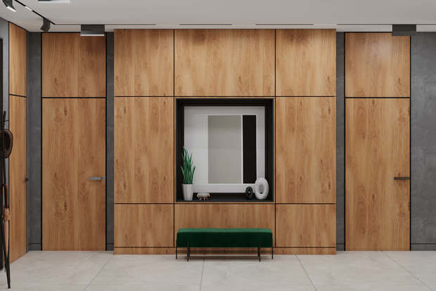 Фотография: Прихожая в стиле Современный, Эко, Дом, Проект недели, Дом и дача, Химки, Павел Герасимов, Geometrium, Московская область, 4 и больше, Более 90 метров – фото на INMYROOM