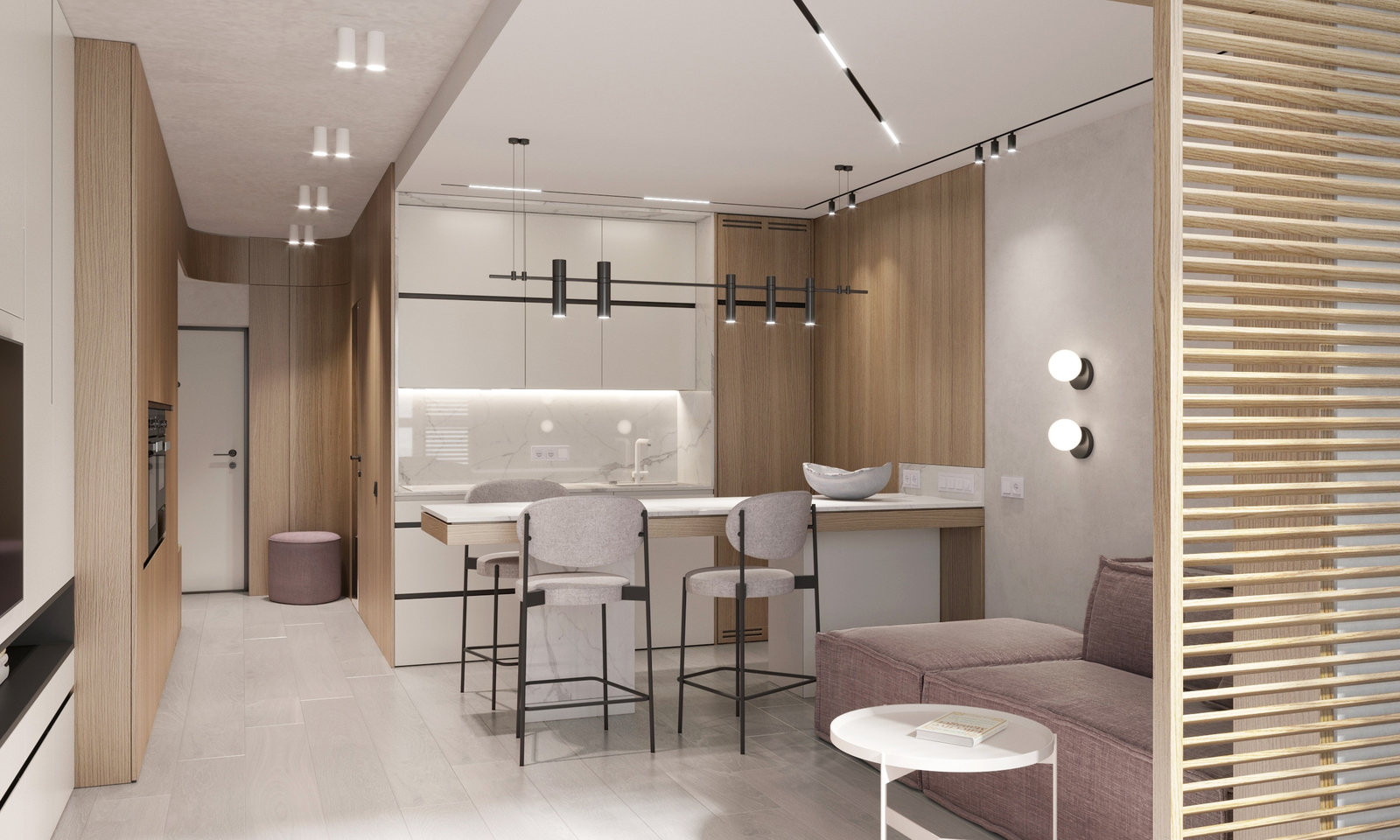 Фотография: Кухня и столовая в стиле Минимализм, Современный, Малогабаритная квартира, Квартира, Студия, Проект недели, Сочи, Алена Тимонина, Андрей Тимонин, до 40 метров – фото на INMYROOM Фотография: Кухня и столовая в стиле Минимализм, Современный, Малогабаритная квартира, Квартира, Студия, Проект недели, Сочи, Алена Тимонина, Андрей Тимонин, до 40 метров – фото на INMYROOM