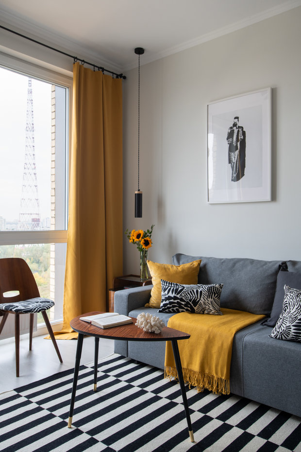 Фотография: Гостиная в стиле Скандинавский, Современный, Малогабаритная квартира, Квартира, Студия, Проект недели, Москва, до 40 метров, Ирина Бебешина – фото на INMYROOM