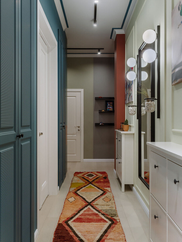 Фотография: Прихожая в стиле Скандинавский, Современный, Эклектика, Квартира, Проект недели, Москва, Сталинка, 2 комнаты, 60-90 метров, Винтажный, Екатерина Любимкина – фото на INMYROOM