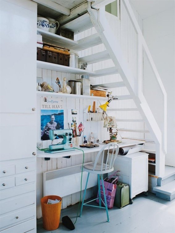 Фотография: Офис в стиле Скандинавский, Современный, Гардеробная, Декор интерьера, Хранение, Декор дома, Лестница, Гардероб – фото на INMYROOM