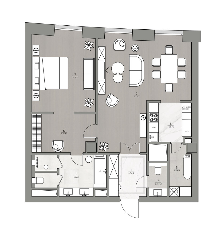 Фотография: Планировки в стиле , Квартира, Проект недели, Москва, 2 комнаты, 60-90 метров, Монолитно-кирпичный, Анастасия Павлова – фото на INMYROOM Фотография: Планировки в стиле , Квартира, Проект недели, Москва, 2 комнаты, 60-90 метров, Монолитно-кирпичный, Анастасия Павлова – фото на INMYROOM