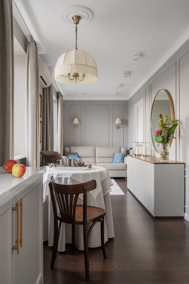 Фотография: Кухня и столовая в стиле Классический, Квартира, Проект дня, Москва, 2 комнаты, 40-60 метров, Ксения Елисеева – фото на INMYROOM